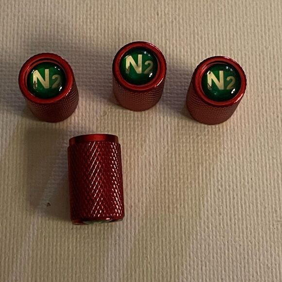 N2 Nitrogen valve Stem caps in Red set of 4 NWT - Picture 3 of 5